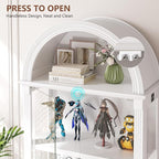 Arched Display Cabinet with Glass Doors, 4-Tier Display Case - Image 3