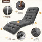 Chaise Lounge Cushions Outdoor Set of 2, 74.4 x 22 x 4.7 Inches Thickened - Image 5