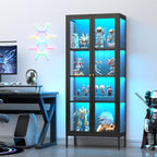 UNICOLY Display Cabinet with Glass Doors, Glass Display Cabinet with 8 Color - Image 2