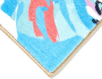 RoomTalks Tropical Leaves Washable Rug, Colorful Pink Blue Boho Cute Floral - Image 7