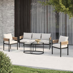 Gand Patio Outdoor 3-Seat Couch Sofa, Wicker Conversation Set - Image 8