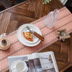 Macrame Table Runner Pure Pink Boho Table Runners - Image 2