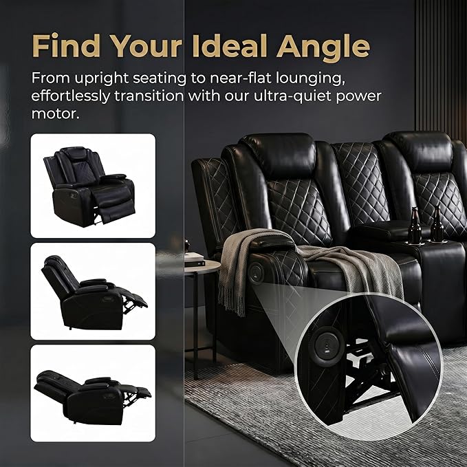 4-Piece Leather Power Recliner Sofa Set - Image 6