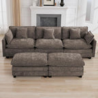 111'' Sectional Cloud Deep Seat Couch, Oversized Chenille U Shaped Sectional - Image 7
