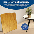 MECO Stakmore Classic Straight Edge Square Wood Folding Card Table, Oak - Image 6