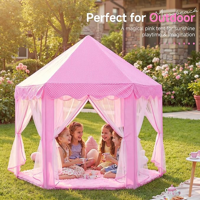 Monobeach Princess Tent Girls Large Playhouse Kids Castle Play Tent - Image 7