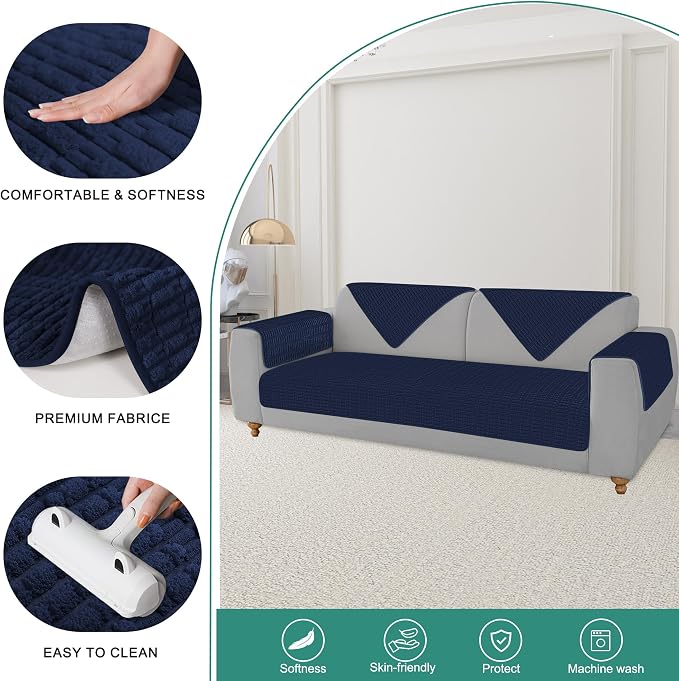Foxdecor Couch Arm Covers Sofa Arm Cover, Arm Chair Covers Set of 2, Non-Slip - Image 2