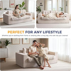 MAXYOYO Oversized Loveseat Sofa Couch, Upholstered Bean Bag Chair Cloud 3-Seat - Image 3