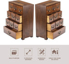 Library Card Catalog Solid Wood Small Curio Cabinet l Retro Storage Organizer - Image 4