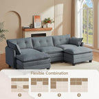 Amsleekey Modular Sectional Sofa, 111.5" U-Shaped Corduroy Comfy Sectional - Image 7