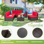 Vongrasig 7 Pieces Patio Furniture Sets, Outdoor Modular Sectional Sofa Patio - Image 7