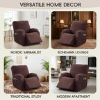 Oversized Recliner Chair Covers, 4-Piece Stretch Geometric Strokes Jacquard - Image 7