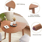 P PURLOVE Modern 3 Piece Table Set, Triangular Table and 2 Curved Wood Chairs - Image 5
