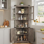 GarveeHome Tall Corner Cabinet, Farmhouse Corner Storage Cabinet - Image 3