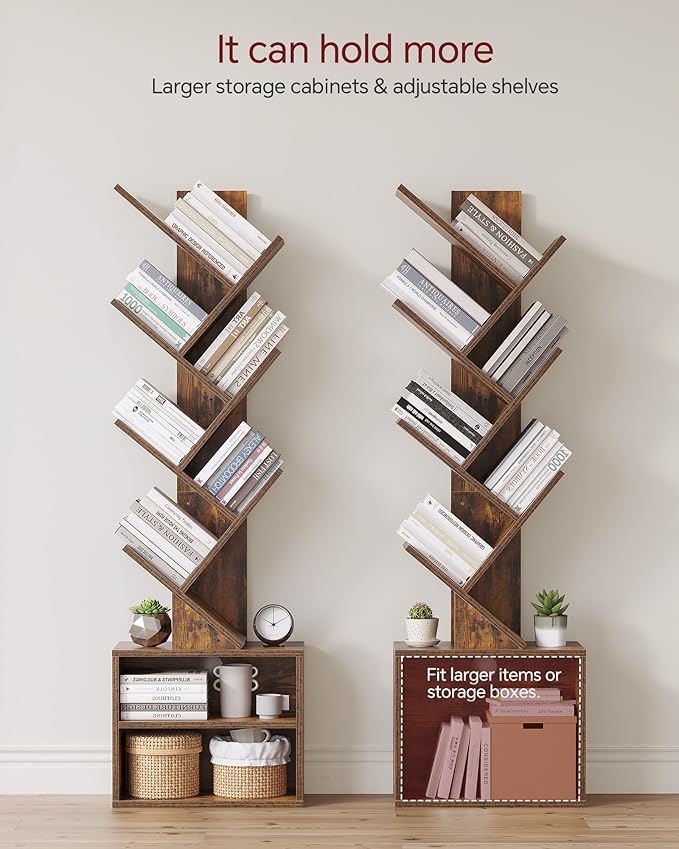 SUNMORY 6 Tier Tree Bookshelf, Small Bookcase - Image 4