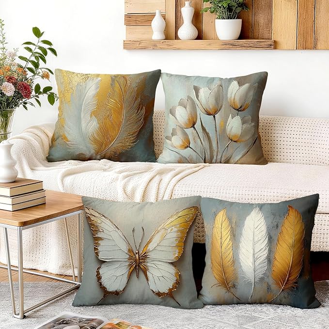 OBSEDE Bohemian Feathered Butterfly Decorative Throw Pillow Covers 18 × 18 in - Image 5