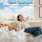 LINSY HOME 90" Modular Cloud Love Seat Sofa, Corduroy Soft Sectional Couch - Image 5