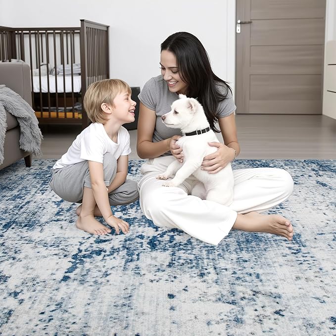 Washable Area Rug 3x8 Entryway Rug: Washable Modern Abstract Soft Thin Rug - Image 8