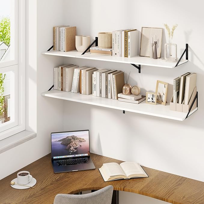 Fun Memories Floating Shelves for Wall, 12 Inch Deep Floating Shelves Set of 2 - Image 7