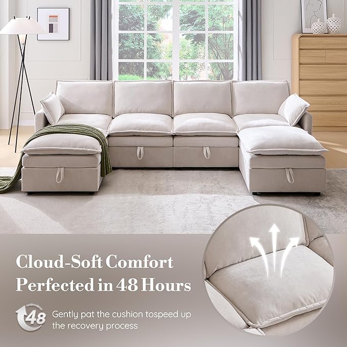 112.6" Modular Sectional Cloud Couches - Image 7