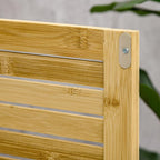 HOMCOM Bamboo Floor Cabinet Bathroom Floor Cabinet Living Room Organizer Tower - Image 9