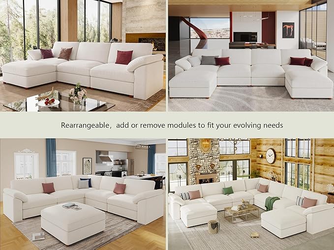 EASE MOOSE Oversized Sectional Modular Sofa，Comfty U Shape Sectional FSC - Image 8