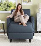 Welzona Sofa Accent Chair with Ottoman, Tool-Free Setup Living Room Accent - Image 3