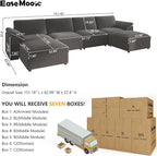 EASE MOOSE Modular Sectional Sofa, Oversized U Shape Sectional Couch - Image 2