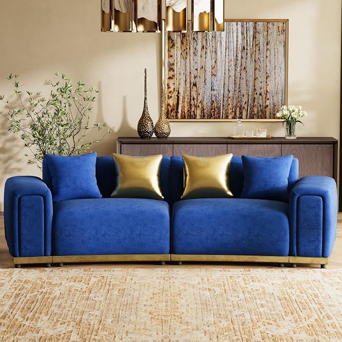 104" Oversized Chesterfield Loveseat Luxury Velvet Couch Vintage Tufted Sofa - Image 3