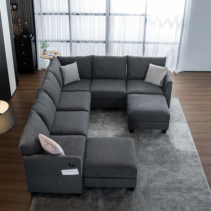 122.8" Large Sectional Couches for Living Room, 6 Seater L Shaped Modular - Image 9