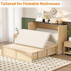 VINGLI Full Size Rattan Murphy Bed - Image 6