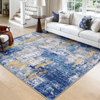 RELEANY Washable Area Rugs Square 8ft Non-Slip Modern Abstract Soft by RELEANY