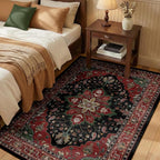 RELEANY Area Rugs 3'x5' Washable Non-Slip, Floral Vintage Distress Print by RELEANY