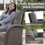 Belord Patio Furniture Swivel Glider PE Wicker Chairs, Outdoor Swivel Rocker - Image 7