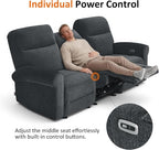 MCombo 87.8" Wall Hugger Power Reclining Sofa, 3-Seat Triple Recliner Couch - Image 7