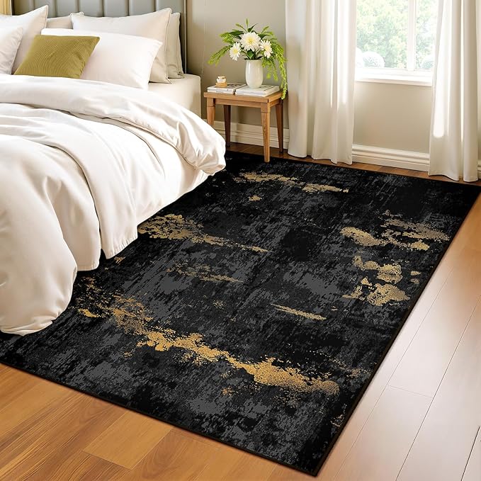 RELEANY Washable Area Rugs 4x5 Non-Slip Modern Abstract Soft - Image 3