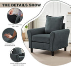 Mid-Century Accent Chairs Set of 2, Modern Linen Fabric Armchair - Image 5