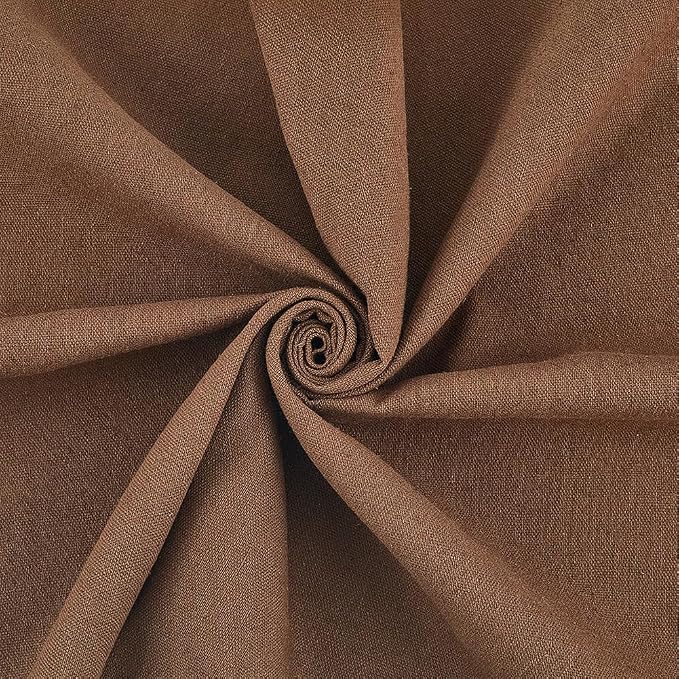 59 Inch Dark Brown Quilting Linen Type Cloth Fabric by The Yard Blend Solid by CABODYALS