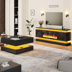 chartustriable 71IN LED TV Stands w/40 inch Fireplace Power Outlet - Image 3
