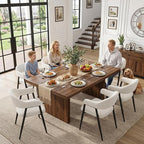 HNY Modern Dining Room Arm Chairs Set of 6, Faux Sherpa Boucle Upholstered - Image 6