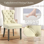 KCC Faux Leather Dining Chairs Set of 4, Upholstered High-end Tufted Dining - Image 4