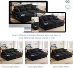 SUNWAVE 74" W Double Chaise Lounge Chair Indoor, Oversized Loveseat - Image 9