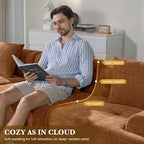 158" U Shaped Convertible Modular Couch, Cloud Couch Sectional - Image 3
