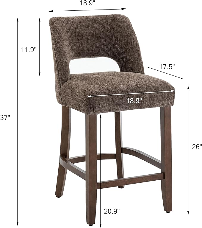 VKNOW Bar Stools Set of 6, Modern Counter Stools - Image 2