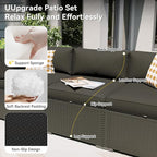 Aoxun Patio Furniture Set with Umbrella, 8 Piece Outdoor Sectional Sofas - Image 3