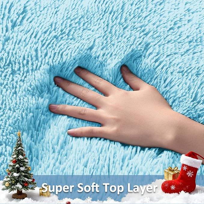 Ophanie 5x8 Light Blue Rugs for Living Room, Kids Nursery Rug Aesthetic - Image 2