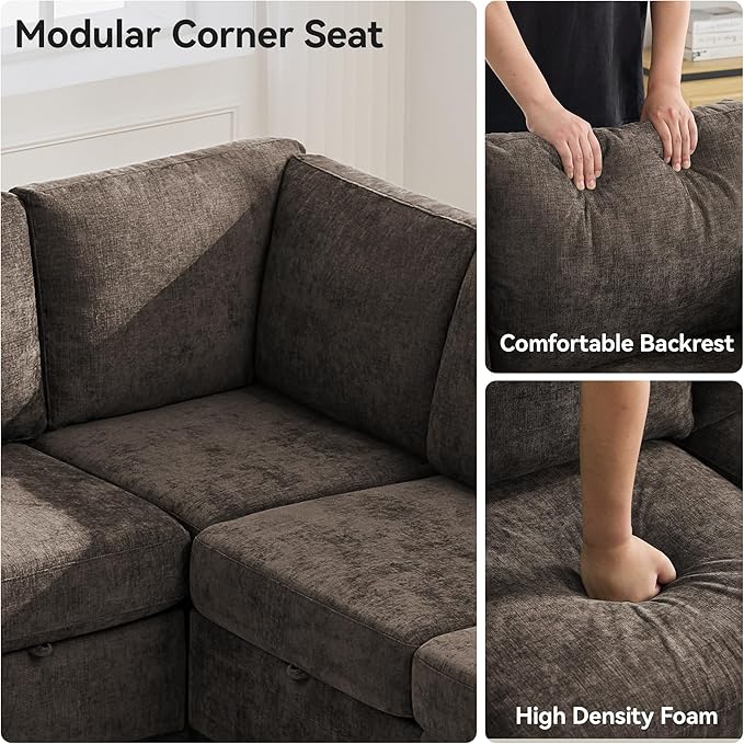 104'' V Shaped Modular Sofa, Sectional Couch - Image 4