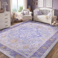 RELEANY Area Rugs 5'x8' Washable Non-Slip, Floral Vintage Distress Print by RELEANY