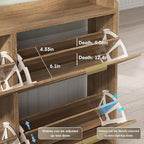 Maupvit Large Rattan Shoe Storage Cabinet - Image 6