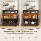 Sideboard Buffet Cabinet with Storage, 31.5" Coffee Bar Cabinet with LED Lights - Image 4